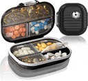 2 Pack Pill Organizer Pill Box 7 Compartiments Large Pill Dispenser Home Travel Complement Holder Conteneur de vitamine hermétique Médicament quotidien Essentiels de voyage (petite et grande)