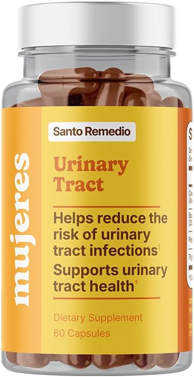 Santo Remedio Urinary Tract, complément alimentaire, aide à réduire les infections urinaires, formule unique avec canneberges, probiotiques et enzymes, ingrédients cliniquement prouvés, non OGM, 30 portions