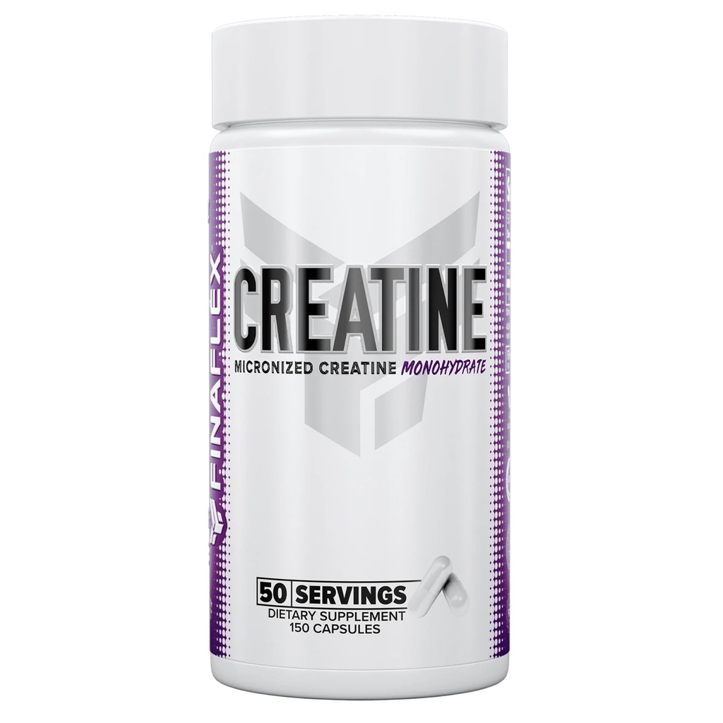 FINAFLEX Pure CREATINE - 150 capsules - Promotion de la force musculaire, de la taille et des performances - 100% pur, micronisé créatine monohydraté - NSF certifié - 50 portions