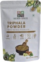 Poudre de Triphala non OGM, sans gluten, 100% brut, provenant de l'Inde, formule à base de plantes d'Amla, Haritaki, Bibhitaki, emballé dans une poche à fermeture éclair refermable (227 Gram)