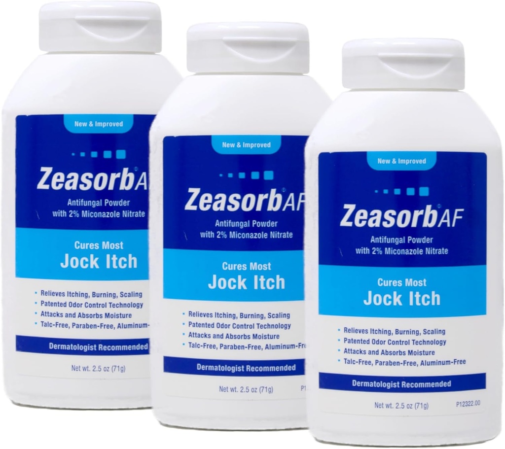 Poudre de traitement antifongique Zeasorb, Jock Itch 2,5 Oz (3 Pack)