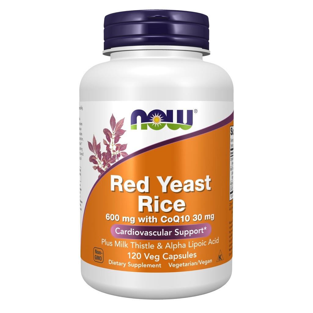 MAINTENANT Aliments suppléments, Riz de levure rouge avec CoQ10, plus Thistle de lait et acide alpha lipoïque, 120 capsules de légumes