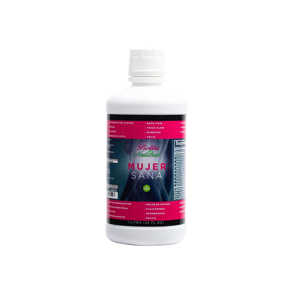 Bella All Natural Mujer Sana Femme en bonne santé, déséquilibre hormonal, PCOS, Crampes d'époque - 1 Litre