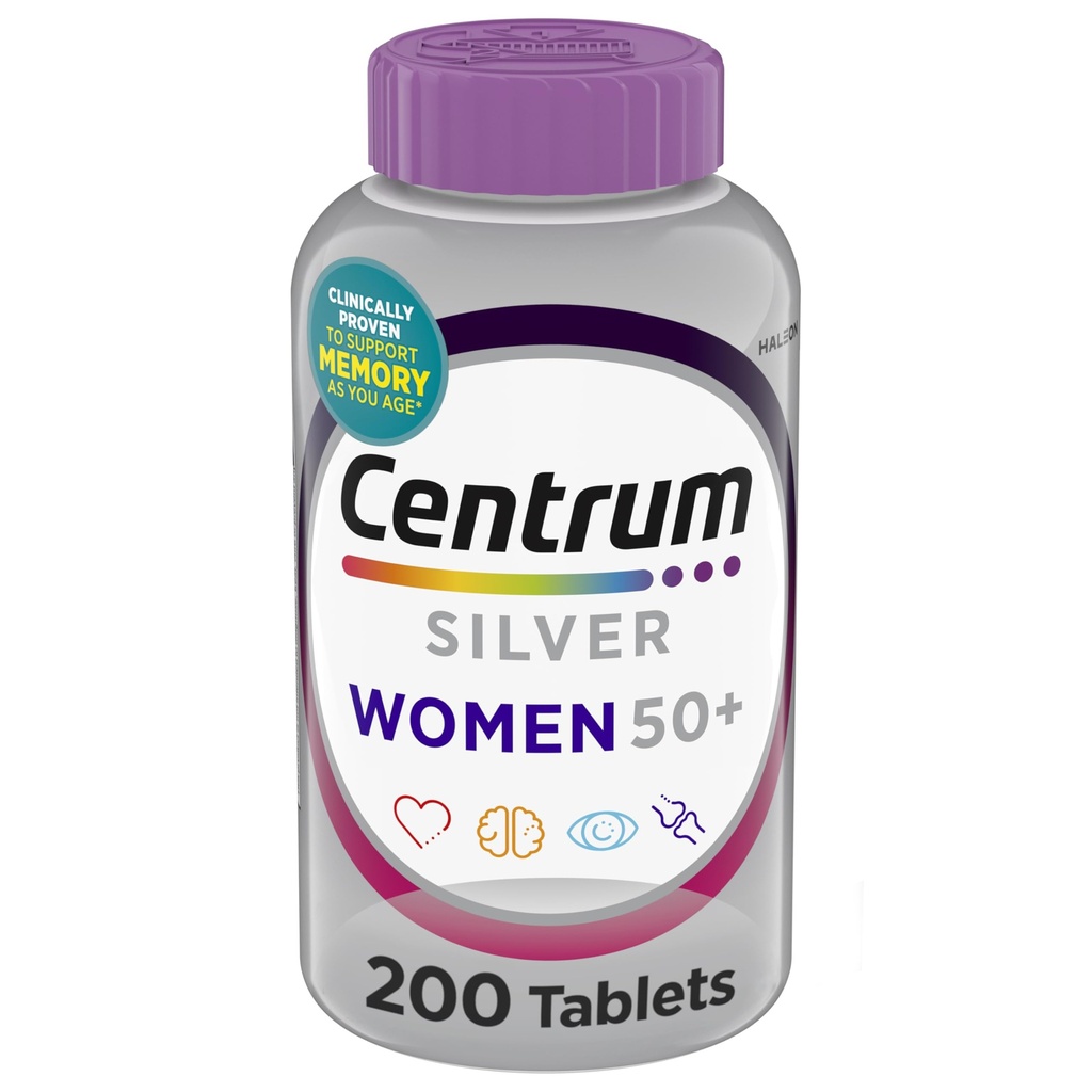 Centrum Silver Women's Multivitamin for Women 50 and Over, 200 Tablets