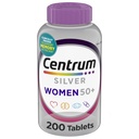 Multivitamine centrum pour femmes 50 Plus, supplément multivitamine/multiminérale avec vitamine D3, vitamine B, ingrédients non OGM, soutient la mémoire et la cognition chez les adultes âgés - 200 Ct
