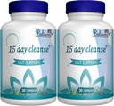 15 Day Cleanse, Gut et Colon Support, avancé 15 Day Gut Cleanse Detox pour les femmes et les hommes avec Senna, Cascara Sagrada & Psyllium Husk, non-OGM, 30 capsules