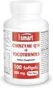 Supersmart - Coenzyme Q10 + Tocotriénols 300mg par jour (breveté et biodisponible) - Supplément CoQ10 avec tocotriénols - Extrait d'huile de palme sans OGM et sans gluten - 100 softgels