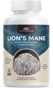 Lions de nature Lions Mane Supplément de champignons - Soutien biologique du cerveau pour la mémoire de focus Clarté mentale - Fonction cognitive non OGM - 90 Capsules végétariennes