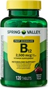 Spring Valley, vitamine B12 2500 MCG, B12 Comprimés de cerises à diffusion rapide Supplément alimentaire, vitamine B12, 120 Compte - Nouveau look (paquet de 1)