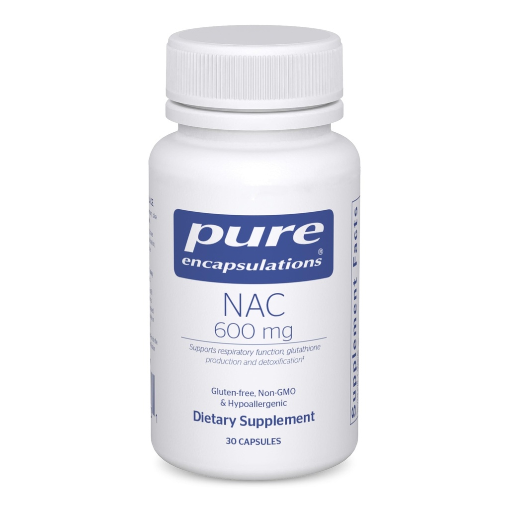 Encapsulations pures NAC 600 mg - Supplément N-acétyl Cysteine NAC pour la santé pulmonaire et immunitaire, le soutien du foie et les antioxydants* - avec N-acétyl-L-Cysteine - 30 capsules
