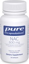 Encapsulations pures NAC 600 mg - Supplément N-acétyl Cysteine NAC pour la santé pulmonaire et immunitaire, le soutien du foie et les antioxydants* - avec N-acétyl-L-Cysteine - 30 capsules