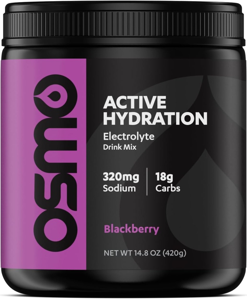 Poudre d'électrolyte d'hydratation active Osmo (20 portions) - Comprend le sodium, le magnésium, le potassium, les glucides et les vitamines, le sucre de canne - Tous les ingrédients naturels, l'hydratation plus rapide 3X, stimule la puissance et l'endurance