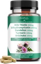 GREENPEOPLE Foie Nettoyez la désintoxication et la réparation - Strength Lait Thistle Extrait 30X - Standardisé et concentré 80% Silymarin avec/Vitamine,95% curcuminoïdes et 17+Liver Santé Nutriments à Revive & Thrive