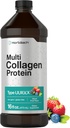 Horbaach Multi Collagen Protein 16 fl oz , Fruit Flavor , Liquid Collagen Peptides , Type I, II, III, V, X , Supplément sans gluten