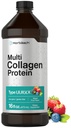 Horbaach Multi Collagen Protein 16 fl oz , Fruit Flavor , Liquid Collagen Peptides , Type I, II, III, V, X , Supplément sans gluten