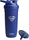 Smartshake DC COMICS Reforcez la bouteille de shaker en acier inoxydable 900 ml 30 oz - Vis étanche - sans BPA – Unisexe - Non isolé - Superman Logo