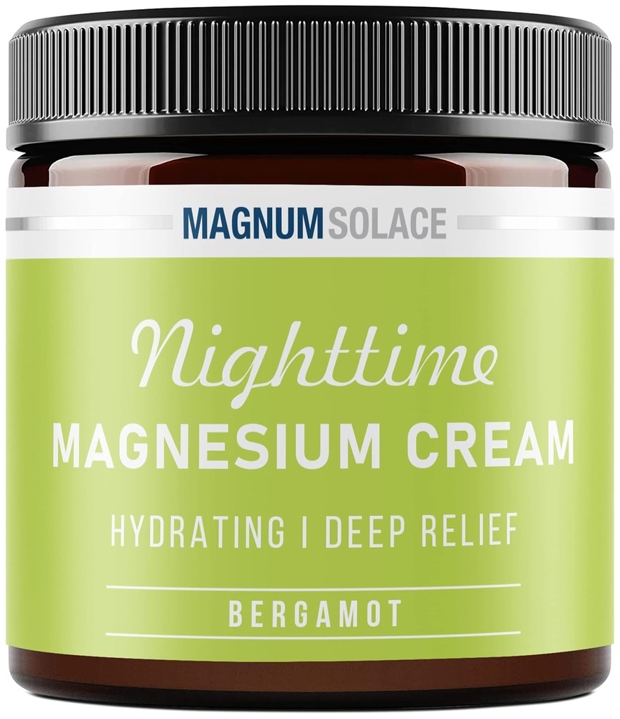 Magnesium Cream – Topical Magnesium Lotion for Nighttime Relief for Leg Cramps, Sleep & Muscle Soreness – Safe for Kids (Bergamot)
