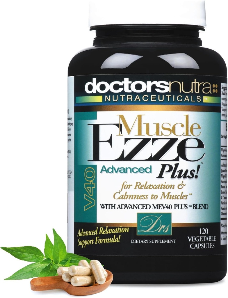 Muscle Ezze Plus - Day or Night Use - Gluten-Free - 120 Veg. Capsules