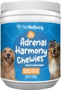 Bien-être des animaux Harmonie adrénale Chewies pour chiens - Formulé en vétustes - Soutien adrénal des chiens, Cortisol Balance, Ashwagandha, Bacopa - Supplément à base de plantes (90 Chews doux)