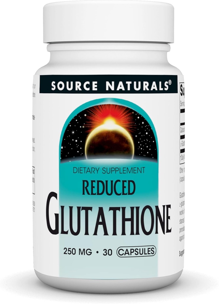 Source Naturals Glutathion, Supplément pour le soutien du foie, 250mg - 30 Capsules