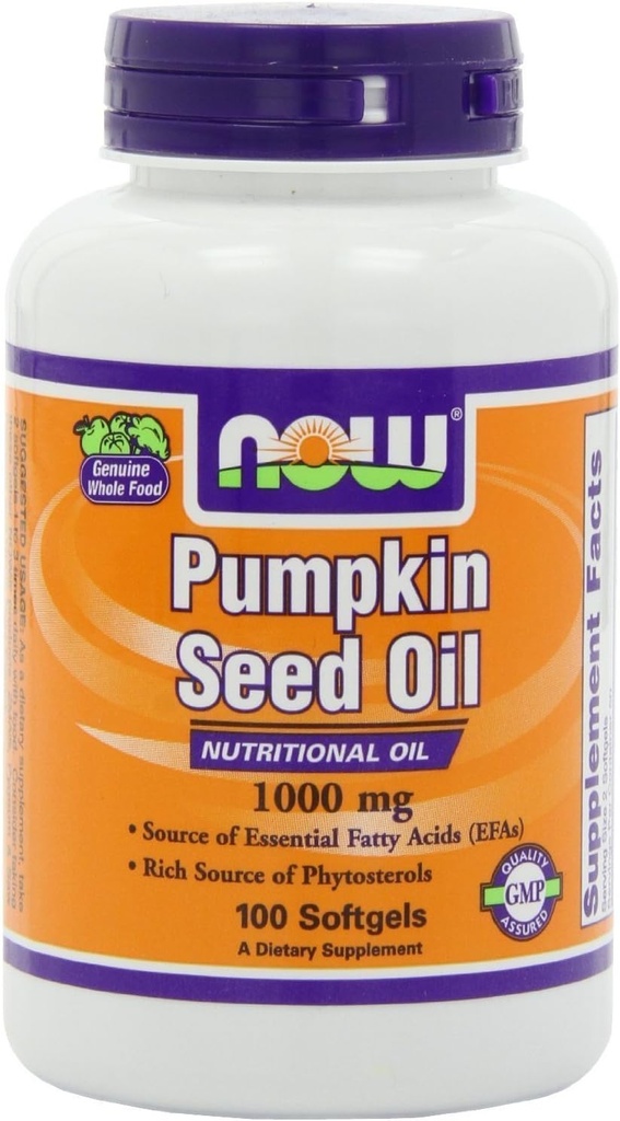 NOW Foods - Pumpkin Oil 1000 mg. - 100 Softgels ( Multi-Pack)