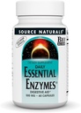 Source Naturals Enzymes essentiels 500mg Bio-aligné complément enzymatique multiple Défense à base de plantes pour la digestion, le gaz, la constipation et le dégel - soutient le système immunitaire* - 60 capsules végétariennes