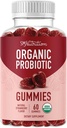 Probiotiques organiques Gummies de 5 milliards de CFU Probiotiques pour la santé digestive et le soutien immunitaire de Hardy Bacillus Subtilis de Strawberry Gummies de la plate-forme stable, sans gluten, végétalien de 60 Ct. (1 mois d'approvisionnement)