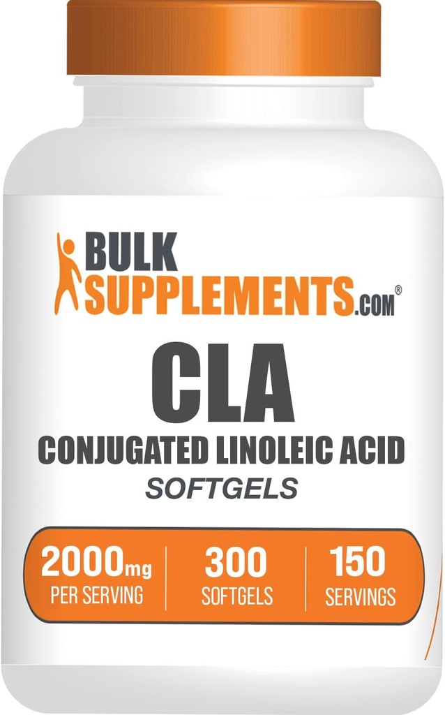 BulkSupplements.com Acide linoléique conjugué Softgels - Suppléments CLA, CLA 2000mg, Capsules de carthame CLA, pilules CLA - 2 CLA Softgels par portion, approvisionnement de 150 jours, 300 Softgels