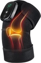 Massager de genou admissible FSA avec chaleur et vibration, plaque de chauffage de genou pour l'arthrite avec massage, bras de genou chauffé noir