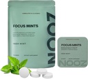 Sac de recharge de menthes de foyer NOOZ - Booster de cerveau sans caféine pour la clarté mentale - Arôme de menthe fraîche, sans sucre, supplément amical avec les vitamines C, B6, B12 - Non-OGM, étiquette propre, 150 menthes