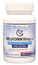 Wonder Laboratories Chewable Melatonin 10mg + B6 Dissolve rapide vous aide à tomber le sommeil plus rapide, rester le sommeil plus long 100 Compte