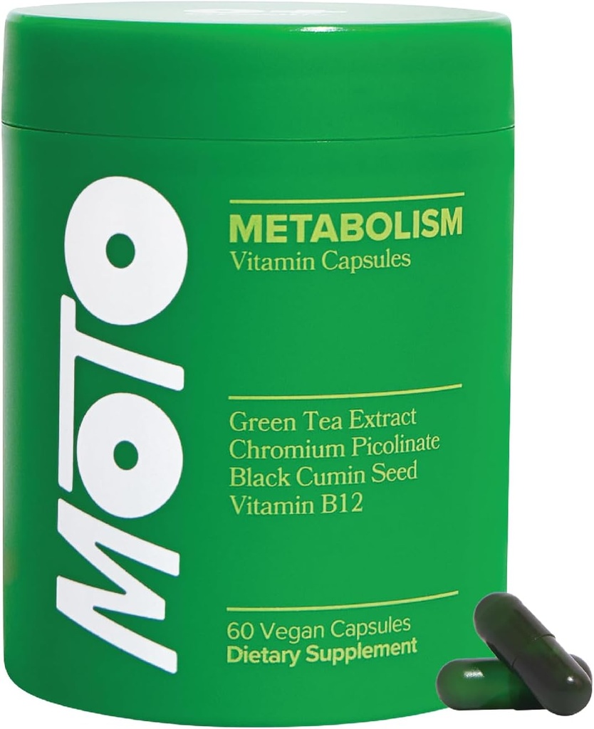 O Positiv Moto Women's Metabolism Support - Énergie, Curb Cravings, Métabolisme santé - Capsules végétaliennes, 30 portions