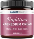 Lotion de magnésium – Crème de nuit hydratante pour les jambes, les bras ou la poitrine - Chlorure topique USA Made and Safe for Kids (Hibiscus)
