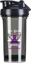 My Hero is Now My Angel Pancreatic Cancer 18 Once Shaker Bouteille Boire Mixer Pré-entraînement anti-fuite Les protéines Shakes Replacement des repas Shakes Bouteilles 500ML/18 Oz Black