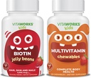 Kids Biotin 5000mg Jelly Beans + Multivitamin Chewables Bundle