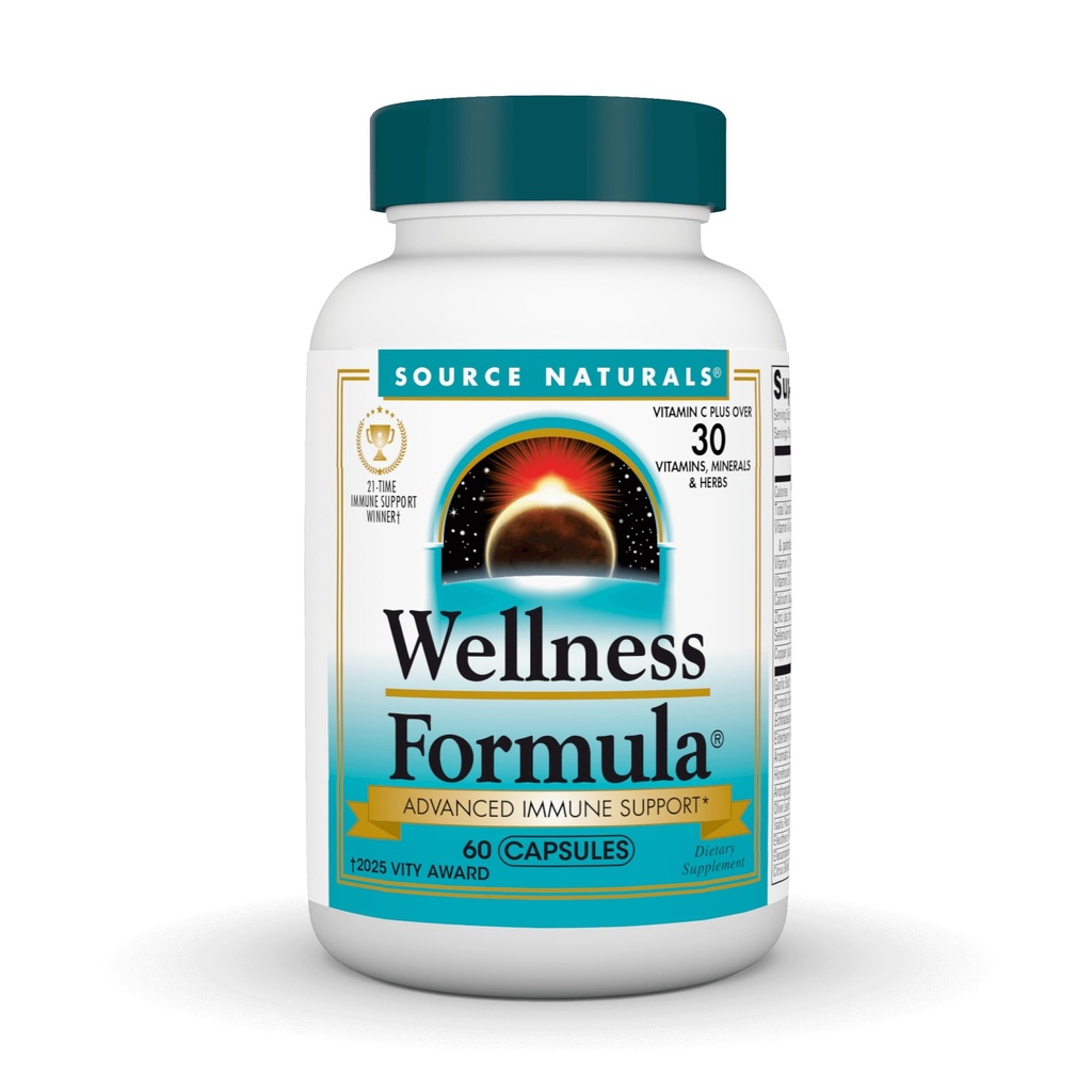 Source Naturals Wellness Formula Bio-Alignated Vitamines & Herbal Defense for Immune System Support - Dietary Complement & Immunity Booster - 60 capsules