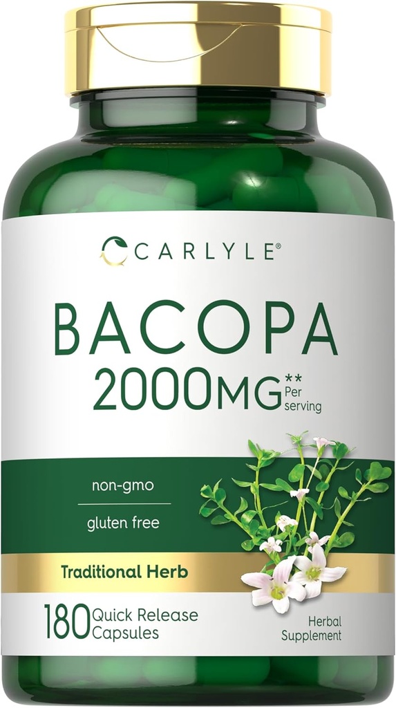 Carlyle Bacopa Monnieri Capsules 180 Capsules Supplément sans gluten
