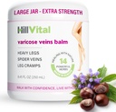 Traitement des veines de varices HillVital pour les jambes, crème de varices naturelles et traitement de la veine d'araignée pour les jambes et autres parties du corps, crème de châtaigne de cheval premium pour les veines farcies, infusée de 14 herbes