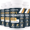 Probiotiques pour les hommes, 500 milliards UFC et 12 souches Probiotique pour les hommes, avec curcuma, canneberge, goji - Probiotiques pour la santé digestive, Gut, Immune & Bloating, Prostate & Urinary Tract Health, 240 Capsule