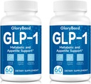 GLP-1 Support, Supplément GLP-1, Niveau GLP-1 Support Naturellement, Supplément GLP-1 naturel pour les hommes et les femmes, Prendre avant le repas - 60 Capsule (2 Packs)