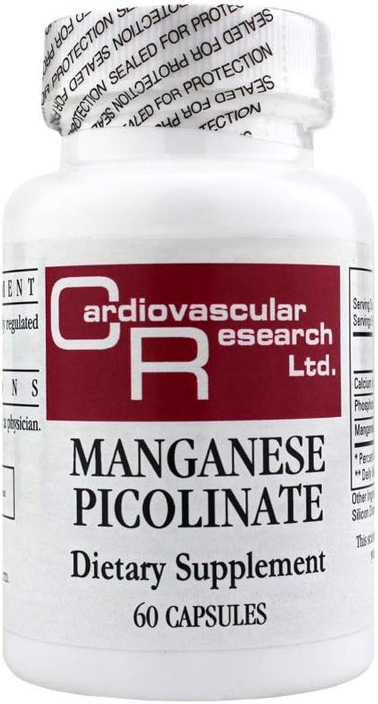 Recherche cardiovasculaire Picolinate de manganèse, blanc, 60 comte