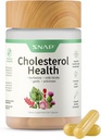 Snap Supplements Cholesterol Health - Natural Support for Heart, Liver, Digestive and Metabolic Health, 60 Vegetarian Capsules (30 Servings, 1 Month Supply)