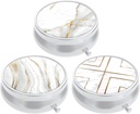 Boîte à pilules de 3 paquets, petit étui à pilules pour la Purse & Pocket, organisateur de médicaments de voyage mignon, porte-conteneur de médicaments portatifs pour contenir des vitamines, médicaments, huile et supplément de poisson, marbre blanc