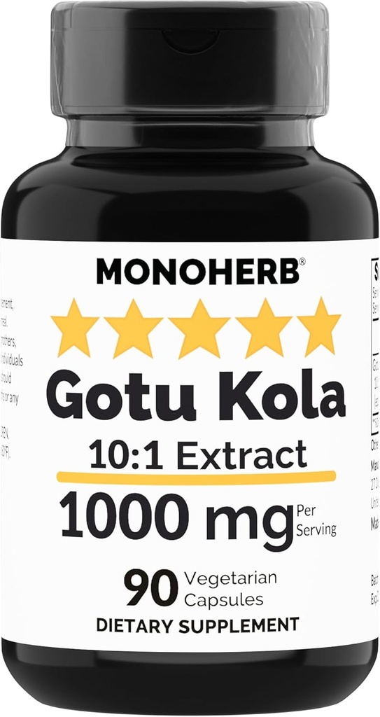 MONOHERB Gotu Kola Extract 1000 mg - 90 capsules végétariennes