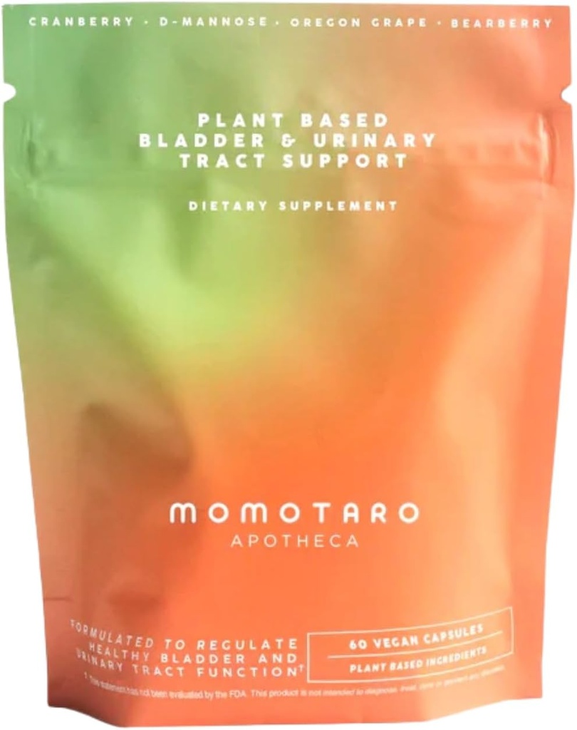 MOMOTARO APOTHECA Supplément de santé urinaire, Vaginal naturel et santé vésiculeuse, Suppléments de tract urinaire - Cranberry, D Mannose, Vegan - Soutien naturel pour la santé vaginale, pH Balance 60 Capsules