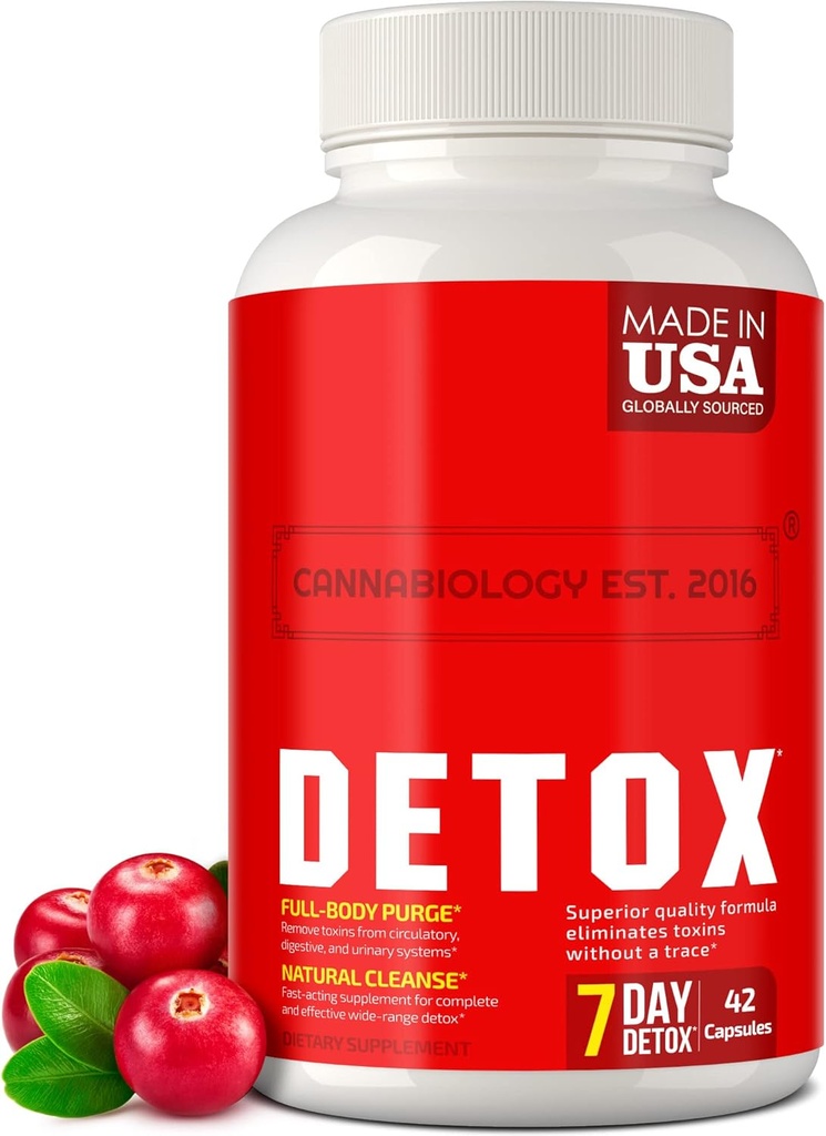CANNABIOLOGY EST. 2016 Nettoyage complet du corps - Détox naturel pour le nettoyage du corps pour le foie, le trac urinaire, le système digestif - Fabriqué aux États-Unis - Détox corporel et nettoyage pour les femmes et les hommes - 42 Caps végétaliens