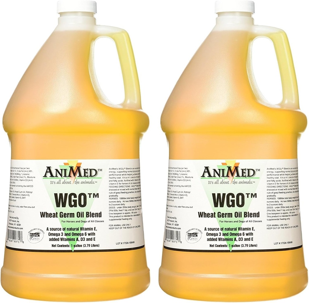 Supplément de mélange d'huile de germe de blé AniMed WGO, 1 Gallon (2 pack)