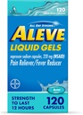 Aleve Capsules liquides, Naproxen Capsules de sodium 220 mg (AINS), analgésique/réducteur de fièvre, soulagement rapide de la douleur, 120 Compte