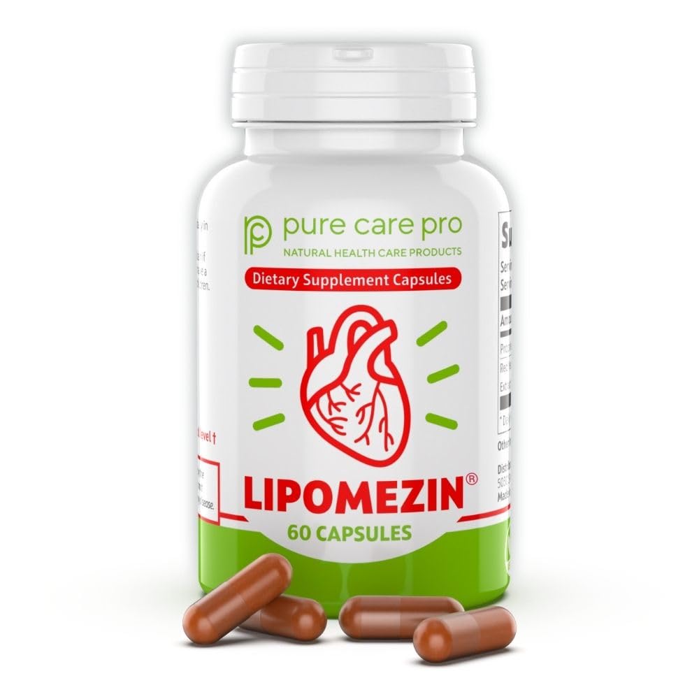 Pure Care Pro Synergistic Cholestérol Support Blend: Riz de levure rouge, Policosanol, Graines de raisin et Lespedeza – 60 Capsules végétariennes