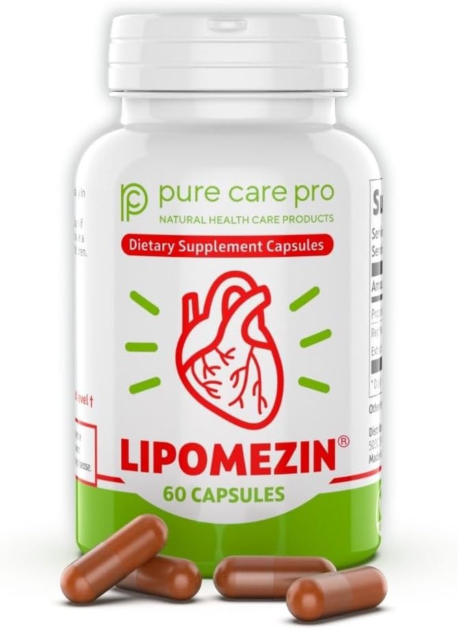 Pure Care Pro Synergistic Cholestérol Support Blend: Riz de levure rouge, Policosanol, Graines de raisin et Lespedeza – 60 Capsules végétariennes